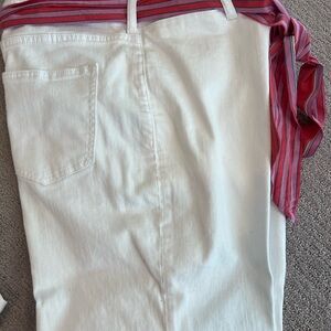 Pilcro White Pants with Striped Tie